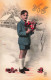 FETES ET VOEUX - Nouvel An - Un Enfant Tenant Un Bouquet De Fleur - Colorisé - Carte Postale Ancienne - Nouvel An