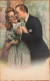 ARTS - Peintures Et Tableaux - Un Couple - Homme Embrassant Sa Compagne - Carte Postale Ancienne - Paintings