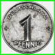 REPUBLICA DEMOCRATICA DE ALEMANIA ( DDR ) MONEDA DE 1 PFENNING AÑO 1949 CECA-A - 1 Pfennig