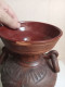 Delcampe - Vase Ancien En Terre Cuite Hauteur 26 Cm Diamètre 15 Cm - Jarrones