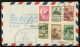 MISKOLC 1947. Dekoratív Alk. Légi Levél Az USA-ba Küldve! - Used Stamps