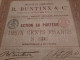 Société En Commandite B.Buntinx & Cie  - Action Au Porteur De 200 Frcs - Liège Le 14 Février 1871. - Bank & Insurance