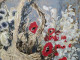 Delcampe - DOM. BERTRAND " Panier Provençal " Tableau HST Fleurs Coquelicots - Olieverf