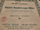 S.A. De Saint-André-sur-Mer - Action De Capital Entièrement Libérée - Knocke Juin  1921. - Bank En Verzekering