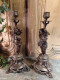 Anciens Bougeoirs Chandelier Régule Angelots Cupidon Anges / Candlestick - Chandeliers, Candélabres & Bougeoirs