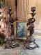 Delcampe - Anciens Bougeoirs Chandelier Régule Angelots Cupidon Anges / Candlestick - Chandeliers, Candelabras & Candleholders