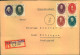 1950, Akademiesatz Komplett Auf 2 R-Briefen Mit Not-R-Zettl „Stollberg Sachsen. - Used Stamps