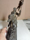 Delcampe - Statuette XIXème Régule Jeanne D'arc A Cheval Hauteur 24 Cm X 14 Cm - Metall