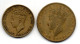 JAMAICA, Set Of Two Coins 1/2, 1 Penny, Nickel-Brass, Year 1938, 1942, KM # 31, 32 - Jamaique