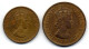 JAMAICA, Set Of Two Coins 1/2, 1 Penny, Nickel-Brass, Year 1966, 1964, KM # 38, 39 - Jamaique