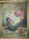 Delcampe - Huile Sur Carton Signée "Nature Morte Au Bouquet De Fleurs " Cadre Bois Doré Datée 1936 - Oelbilder