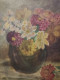 Delcampe - Huile Sur Carton Signée "Nature Morte Au Bouquet De Fleurs " Cadre Bois Doré Datée 1936 - Oelbilder