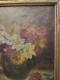 Delcampe - Huile Sur Carton Signée "Nature Morte Au Bouquet De Fleurs " Cadre Bois Doré Datée 1936 - Oils