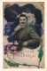 CPA Carte Postale France Une Pensée De Un Homme Moustachu Avec Ses Fleurs  VM72818 - Hommes