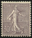 30c Semeuse (n°133) Neuf **. Cote 550€. Superbe. - 1903-60 Säerin, Untergrund Schraffiert