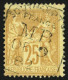 25c Sage Jaune Obl. Cachet Maritime Anglais SOUTHAMPTON/FRANCE/M.B. Superbe. - 1849-1876: Période Classique