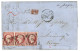 1861 80c (n°17) Paire + 1 Ex. Pd Sur Lettre DU HAVRE Pour LAURVIG (NORVEGE). Double Port à 2F40. TB. - 1853-1860 Napoleon III