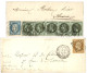 1871 1c (n°25) Bande De 5 + N°37 Obl. T.17 AVALLON Pr AUXERRE + 1855 N°13 Obl. GRILLE Lettre PARIS. TTB. - 1863-1870 Napoléon III Lauré