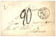 1868 PARIS R. DE CLERY + Taxe 20 Sur Enveloppe (double Port) Pour YOKOHAMA (JAPON). RARE. TTB. - 1849-1876: Klassik