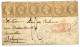 ALEXANDRIE - POSTE MARITIME : 1867 10c (n°21)x6 Obl. ANCRE + ALEXANDRIE PAQ. FR. V N°1 + Taxe 12 + AFFRT INSUFF. Sur Env - 1849-1876: Klassik