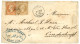 ALEP Via SMYRNE : 1864 10c (n°21) + 40c (n°23) Obl. GC 5098 + AMYRNE TURQUIE + Grand Cachet Bleu JOSEPH E HAVA / ALEP SY - 1849-1876: Période Classique