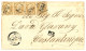 RHODES : 1866 10c(n°21)x4 Obl. GC 5094 + RHODES TURQUIE Sur Lettre Pour CONSTANTINOPLE. Léger Pli Sur 1 Timbre. Combinai - 1849-1876: Klassik