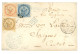1870 AIGLE 10c + 20c (pd) + 40c Obl. Losange GAB En Bleu + COTE D'OR ET GABON GABON Bleu Sur Enveloppe Pour La FRANCE. T - Other & Unclassified