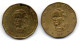 DOMINICANA, Set Of Two Coins 1 Peso, Copper-Zinc, Year 1991, 1993, KM # 80.1, 80.2 - Dominicana