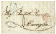 SMYRNE P.P. : 1849 Extremely Rare Blue Cachet AGENCE / P.P. / DE SMYRNE + OUTRE-MER MARSEILLE + "6" Tax Marking On Entir - Levant Autrichien