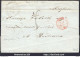 FRANCE LETTRE POUR BORDEAUX CACHET A DATE ROUGE OUTREMER PAUILLAC DU 09/09/1844 - Maritime Post