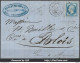 FRANCE N°22 SUR LETTRE ETOILE 5 VARIÉTÉ 5 A BARRE CROCHUE REF POTHION 3655 - 1862 Napoleon III