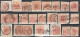 LOMBARDIE-VENETIE - 1850 - SPECTACULAIRE COLLECTION YVERT N° 3/3A Pour ETUDE OBLITERATIONS / TEINTES / VARIETES / ..... - Lombardo-Vénétie