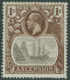 1924-33 1s Grey Black & Brown Showing The 'cleft Rock' Variety, M (gum Wrinkles), SG.18c, Cat. £375 - Autres & Non Classés