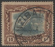 1913 Wmk Rosettes 10r Green & Brown, FU With Zanzibar Double Ring C.d.s, SG.260. (1) Cat. £425 - Other & Unclassified