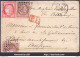 FRANCE N°57+58x2 SUR LETTRE POUR LA STATION NAVALE DU PACIFIQUE DU 03/02/1875 RR - 1871-1875 Ceres