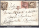 FRANCE N°54+56x2 SUR LETTRE POUR LA BELGIQUE ETOILE + CAD OCTOGONAL DU 06/06/1874 - 1871-1875 Cérès