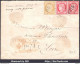 FRANCE N°57x2+59 SUR LETTRE CHARGÉE GC 6316 LYON LES TERREAUX + CAD 17/02/1874 - 1871-1875 Ceres