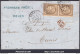 FRANCE N°56x2 SUR LETTRE POUR TUNIS AVEC GC 3219 ROUEN + CAD DU 06/05/1873 - 1871-1875 Cérès