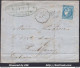 FRANCE N° 46B SUR LETTRE GC 2056 + CONVOYEUR STATION HONFLEUR DU 26/01/1874 - 1870 Ausgabe Bordeaux