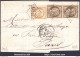 FRANCE N° 55+56x2 SUR LETTRE POUR PARIS GC 3219 ROUEN + CAD DU 19/01/1876 A VOIR - 1871-1875 Ceres