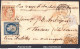 FRANCE N° 13+14+16+17 SUR LETTRE ST THOMAS ANTILLES DANOISES PC 441 BORDEAUX + CAD DU 12/12/1855 SIGNÉ SCHELLER - 1853-1860 Napoléon III.