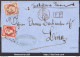 FRANCE N° 16 + 17A SUR LETTRE POUR LIMA PEROU + CAD BORDEAUX DU 29/07/1858 - 1853-1860 Napoleon III