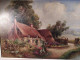 Ancien Tableau Chaumière Normande Meules De Foin Signé Hérault - Oelbilder