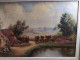 Delcampe - Ancien Tableau Chaumière Normande Meules De Foin Signé Hérault - Oils