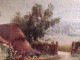 Delcampe - Ancien Tableau Chaumière Normande Meules De Foin Signé Hérault - Oils