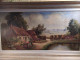 Delcampe - Ancien Tableau Chaumière Normande Meules De Foin Signé Hérault - Huiles