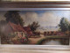 Delcampe - Ancien Tableau Chaumière Normande Meules De Foin Signé Hérault - Huiles