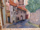 Ancien Tableau Paysage Rue De Langogne Lozère Signé Ch. Lefebvre. - Huiles