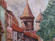 Delcampe - Ancien Tableau Paysage Rue De Langogne Lozère Signé Ch. Lefebvre. - Olii