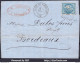 FRANCE N°46B SUR LETTRE AMBULANT CB + CAD GARE DE NARBONNE DU 05/04/1871 - 1870 Ausgabe Bordeaux